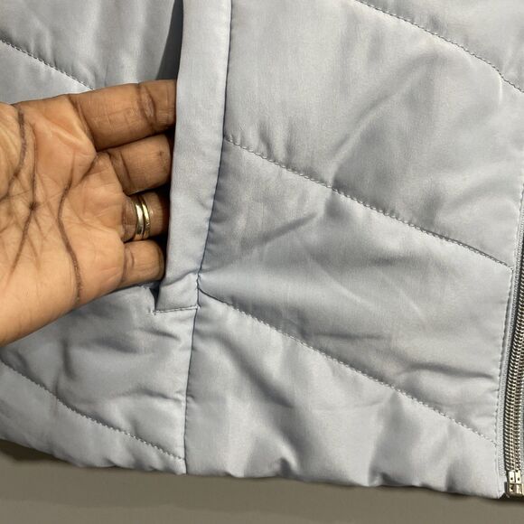 Christopher & Banks Powder Blue Vest XL Zip Front Pockets Soft Pastel Layering - Picture 7 of 11